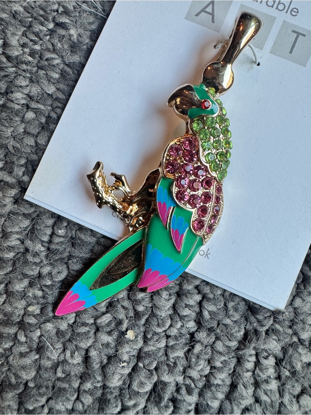 Wearable Art Tropical Bird Necklace Pendant